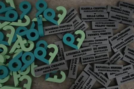 Personalized 3D printed nameplates created by AST3D for a medical clinic reopening event